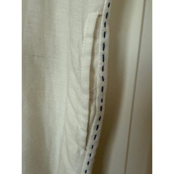 New KOPAL Anthropologie White Tunic Dress w/ Multicolor Stripes 3/4 Sleeves Sz S - Picture 4 of 10